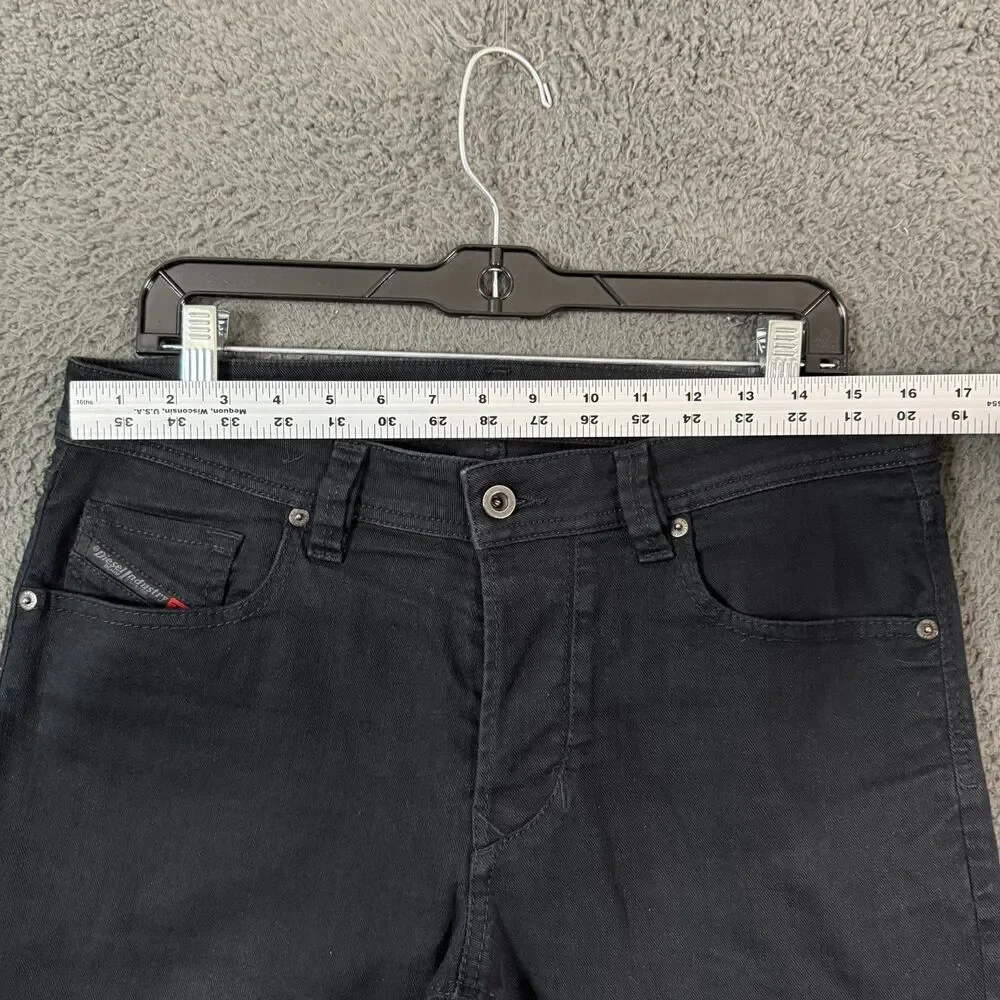 Diesel Jeans Mens 32x32 Black Larkee Beex Regular Tapered Fit Stretch Denim